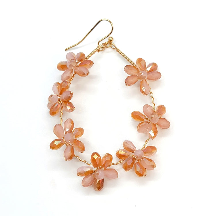 Crystal Flower Teardrop Earrings - Leila Jewels
