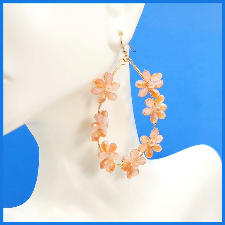 Crystal Flower Teardrop Earrings - Leila Jewels