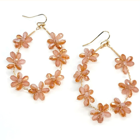 Crystal Flower Teardrop Earrings - Leila Jewels