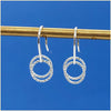 Silver Double Ring Earrings - Leila Jewels