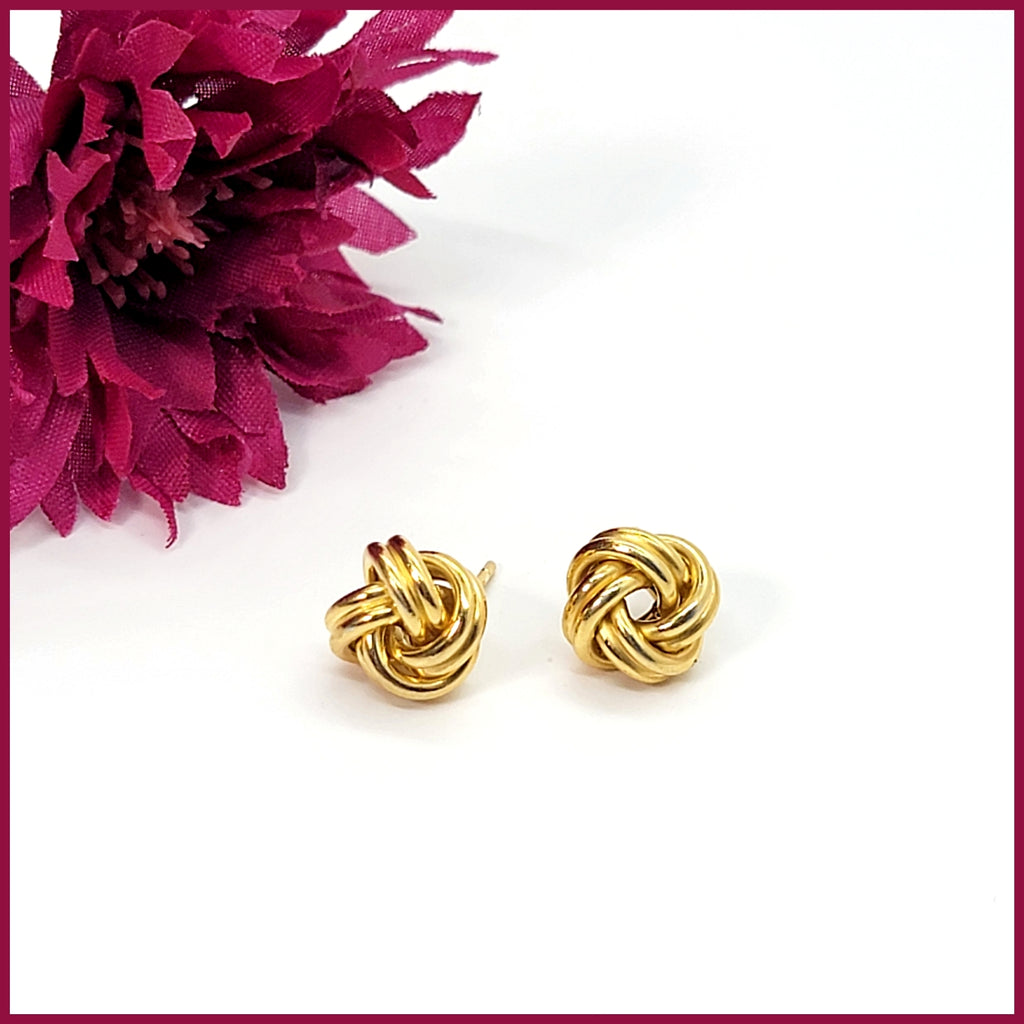 Golden Knot Earrings - Leila Jewels