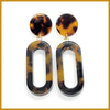 Long Tortoise Resin Earrings - Leila Jewels
