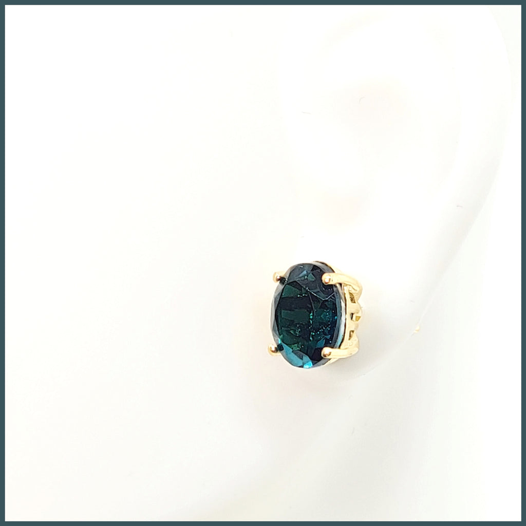 Blue Quartz Stud Earrings - Leila Jewels