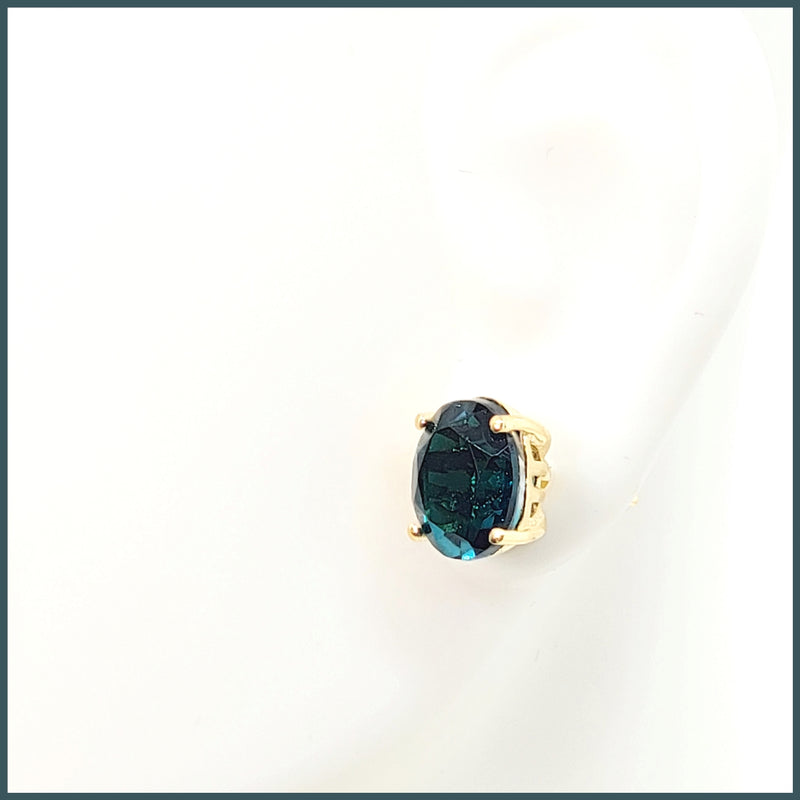Blue Quartz Stud Earrings - Leila Jewels