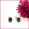 Blue Quartz Stud Earrings - Leila Jewels