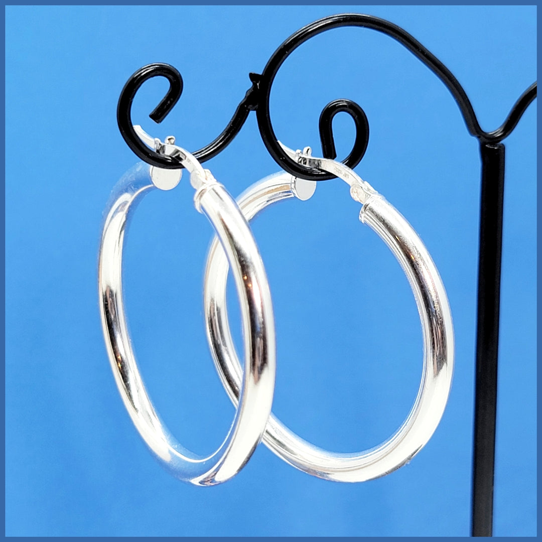 Sterling Silver Hoop Earrings - Leila Jewels