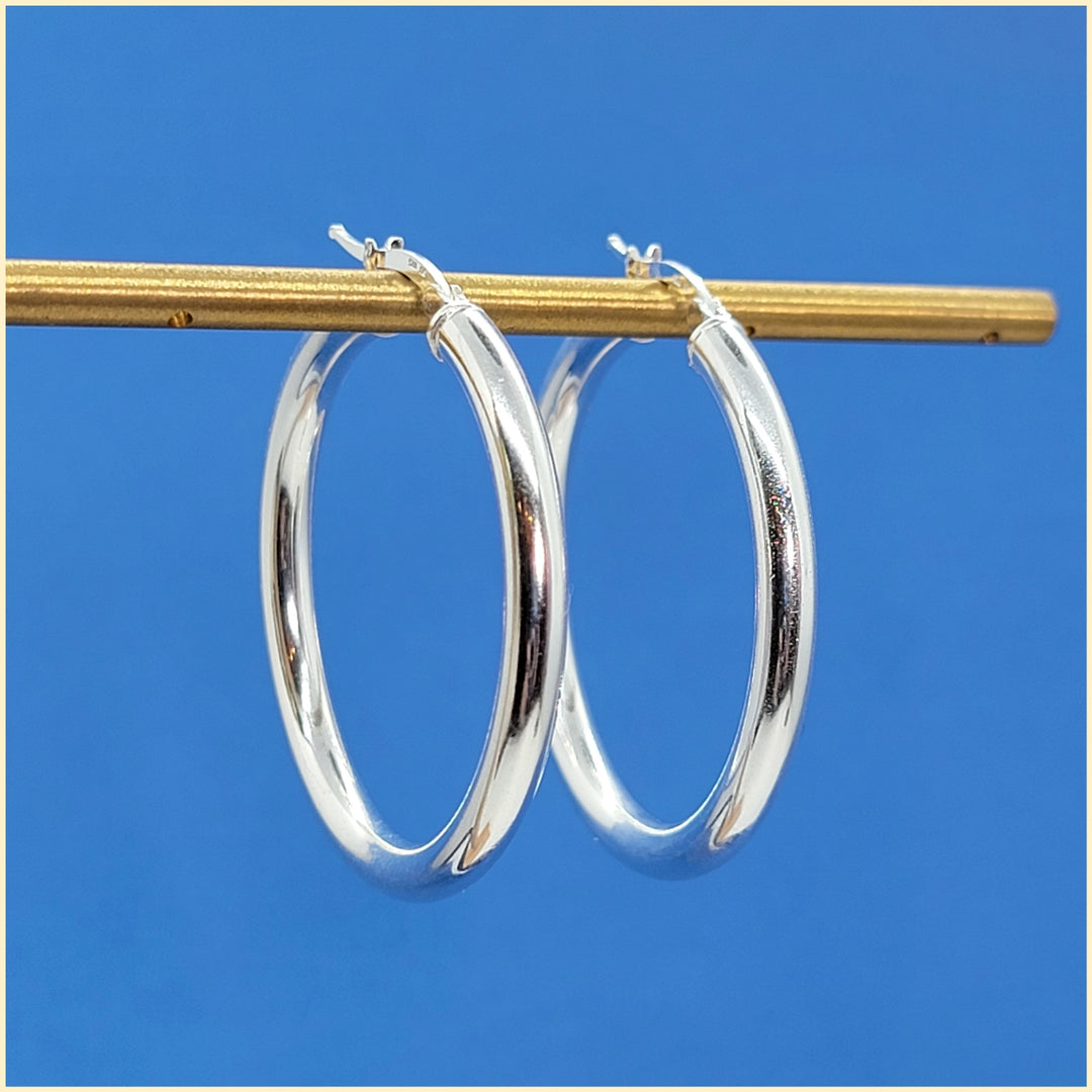 Sterling Silver Hoop Earrings - Leila Jewels