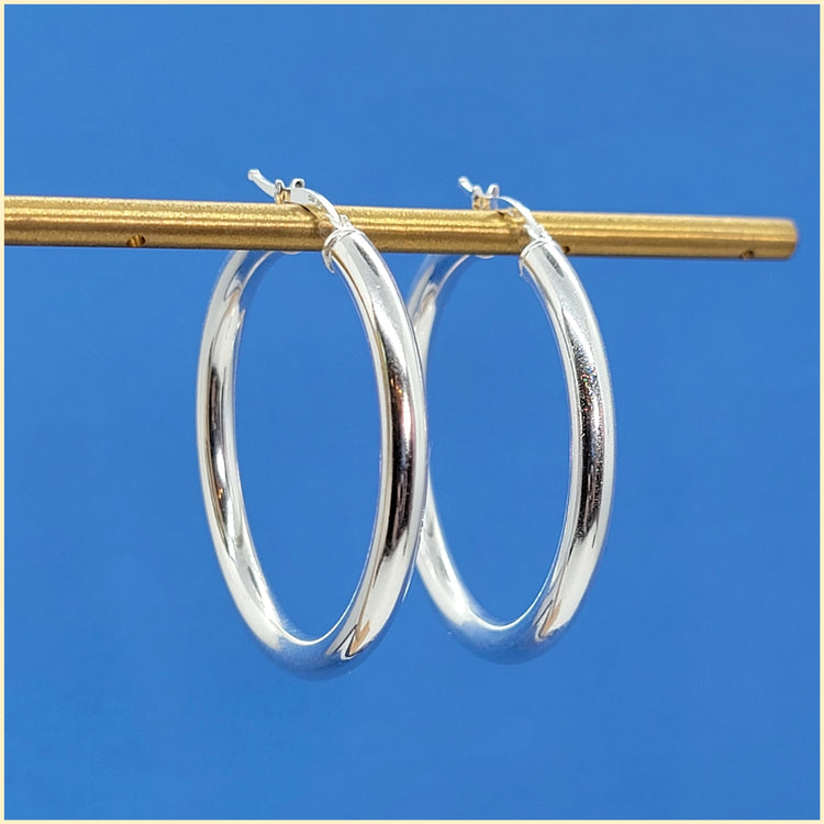 Sterling Silver Hoop Earrings - Leila Jewels