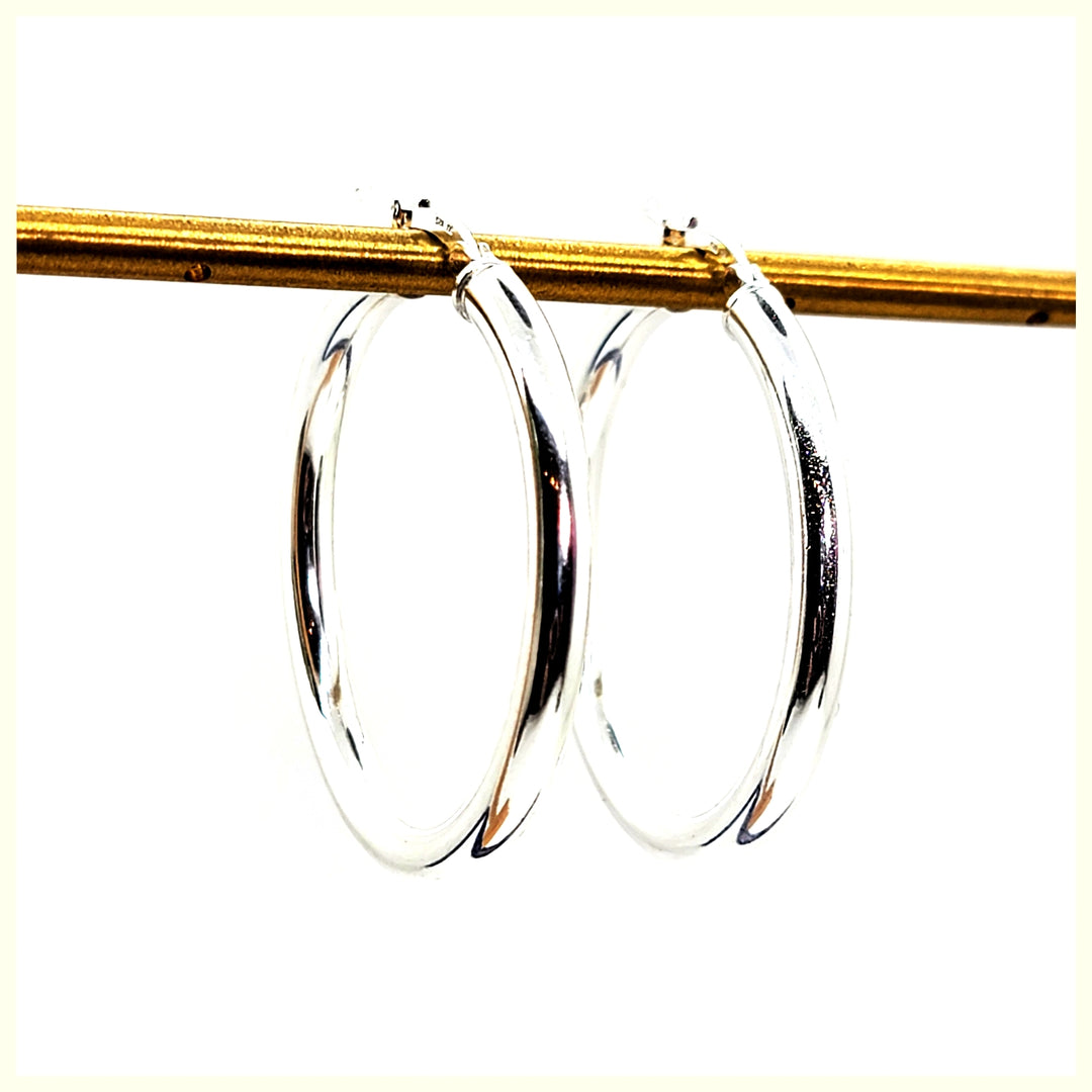 Sterling Silver Hoop Earrings - Leila Jewels