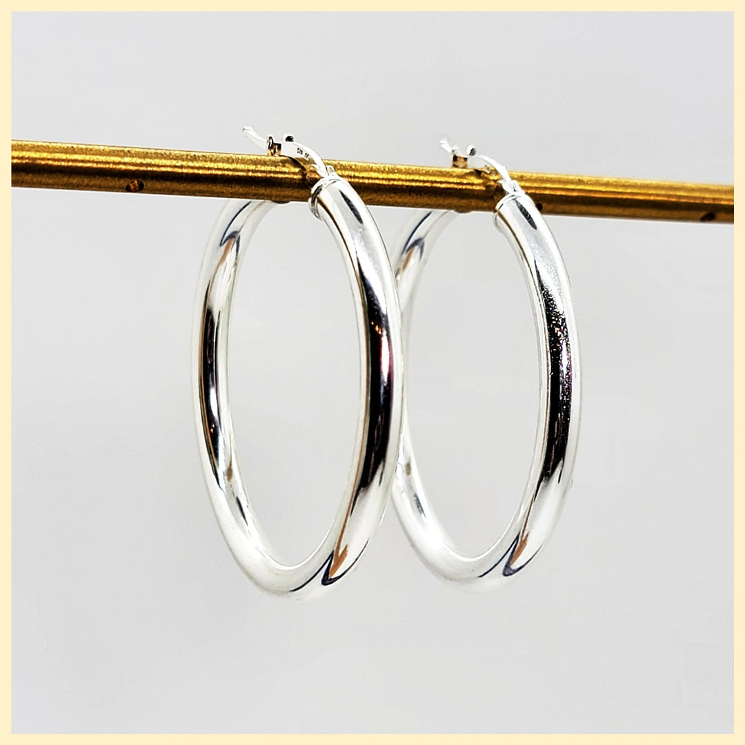 Sterling Silver Hoop Earrings - Leila Jewels