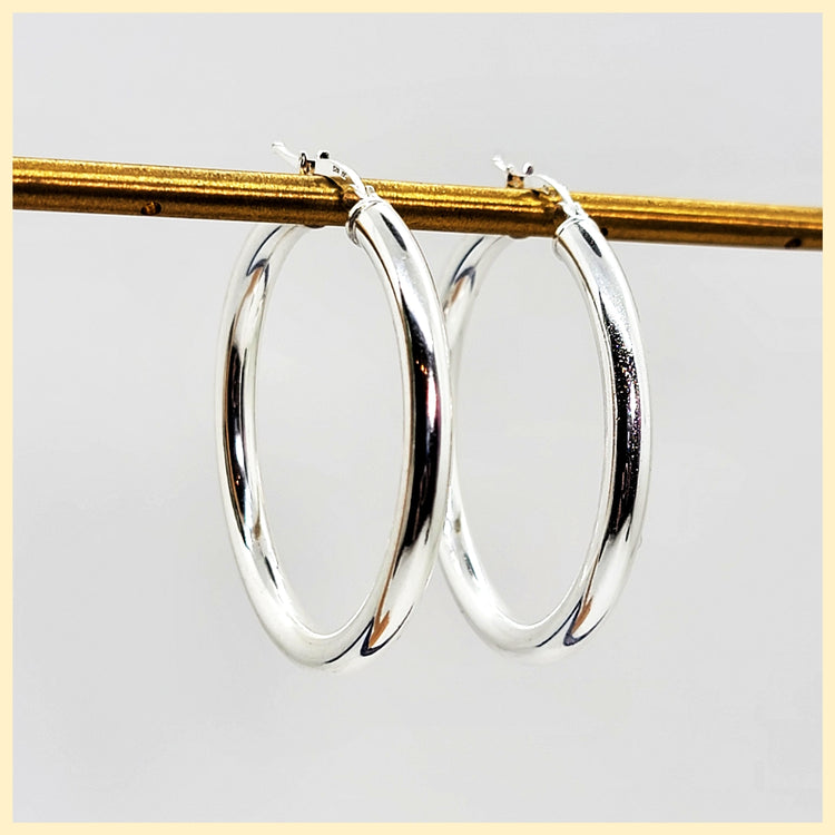 Sterling Silver Hoop Earrings - Leila Jewels