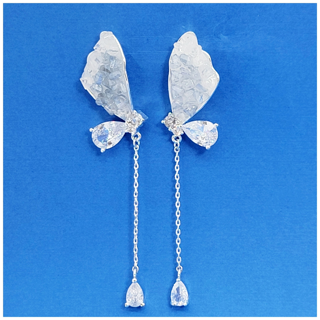 Druzy Stone Fairy Wing Earrings - Leila Jewels
