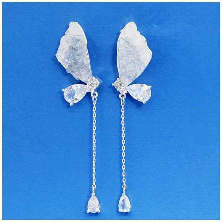 Druzy Stone Fairy Wing Earrings - Leila Jewels