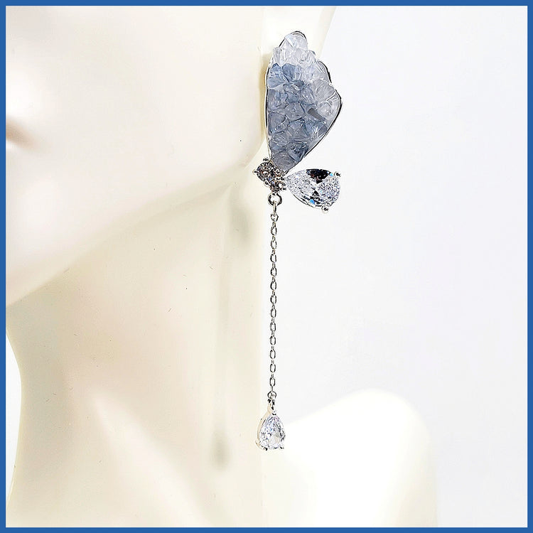 Druzy Stone Fairy Wing Earrings - Leila Jewels