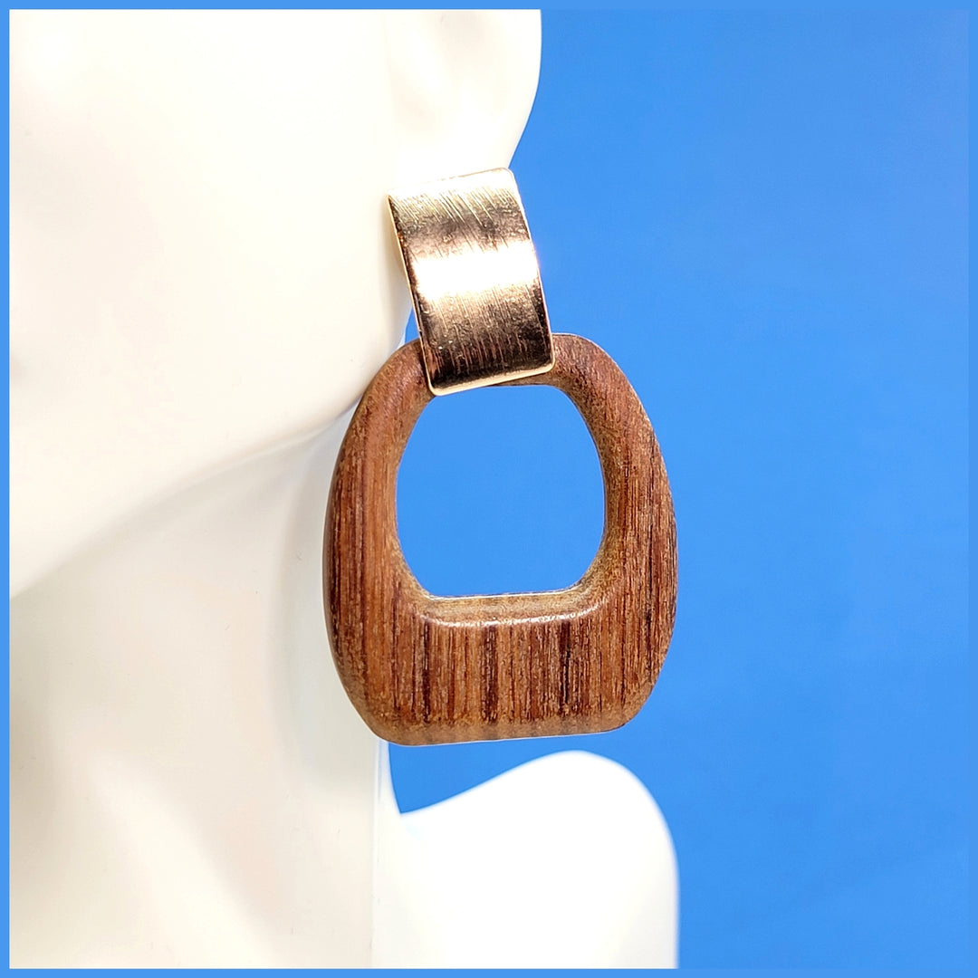 Wood Statement Earrings - Leila Jewels