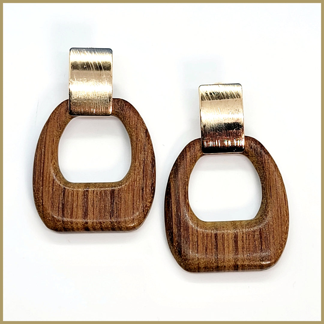 Wood Statement Earrings - Leila Jewels