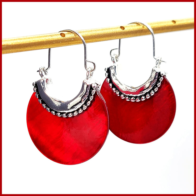 Red Resin Earrings - Leila Jewels