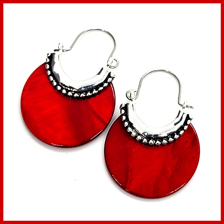 Red Resin Earrings - Leila Jewels