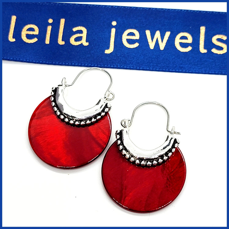 Red Resin Earrings - Leila Jewels