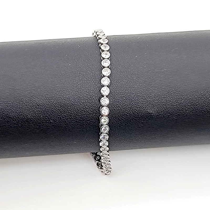 Classic Bezel - Set Crystal Tennis Bracelet - Leila Jewels