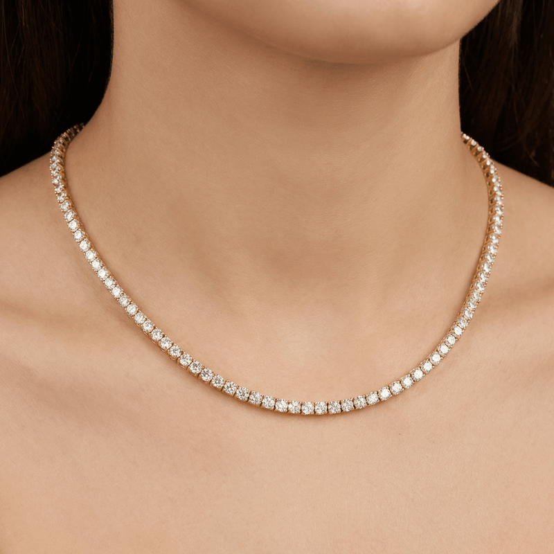 Radiant Gold Tennis Necklace - Leila Jewels