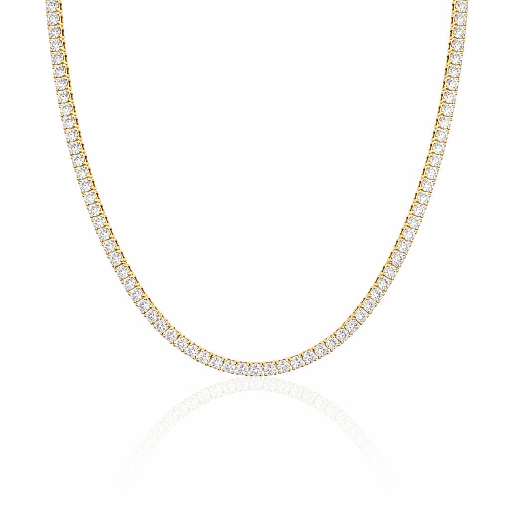 Radiant Gold Tennis Necklace - Leila Jewels