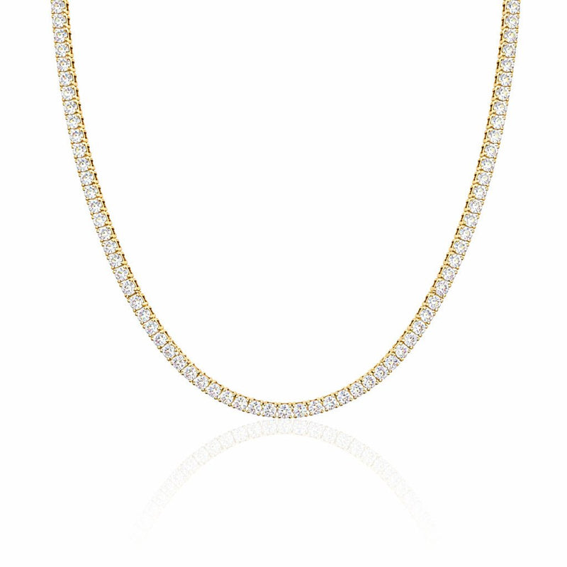 Radiant Gold Tennis Necklace - Leila Jewels