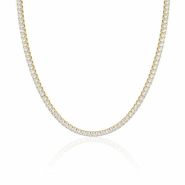 Radiant Gold Tennis Necklace - Leila Jewels
