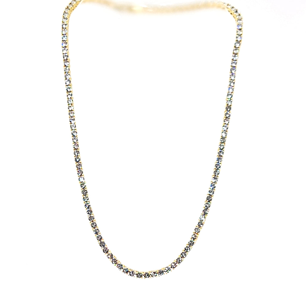 Radiant Gold Tennis Necklace - Leila Jewels