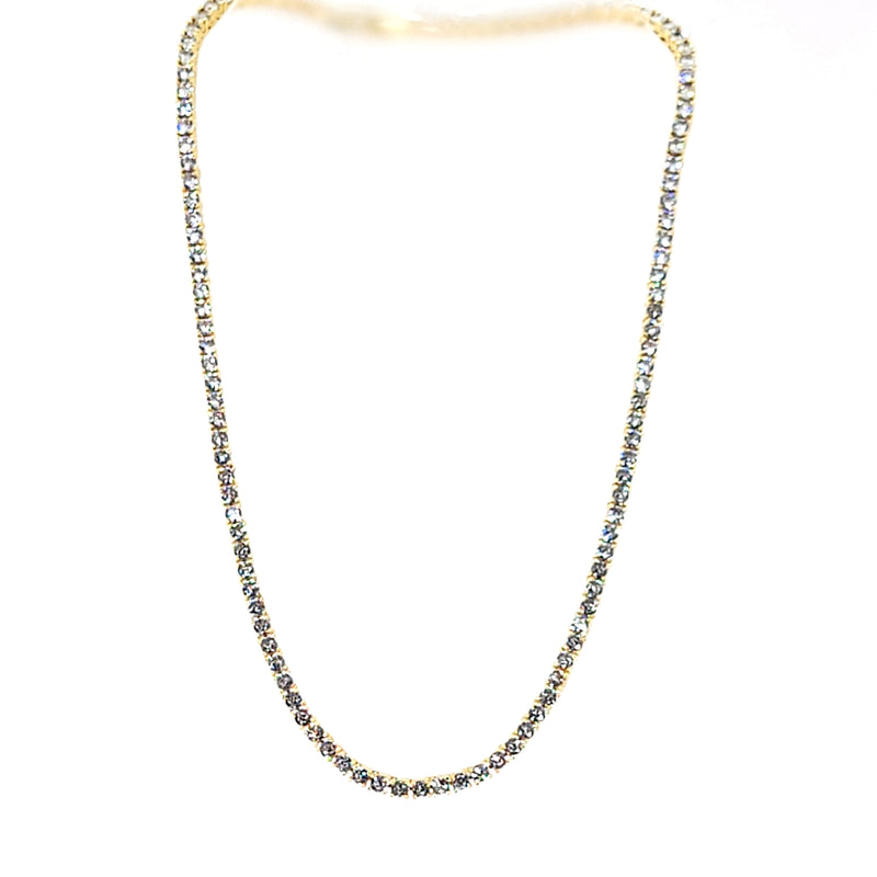 Radiant Gold Tennis Necklace - Leila Jewels