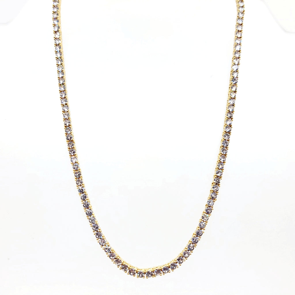 Radiant Gold Tennis Necklace - Leila Jewels