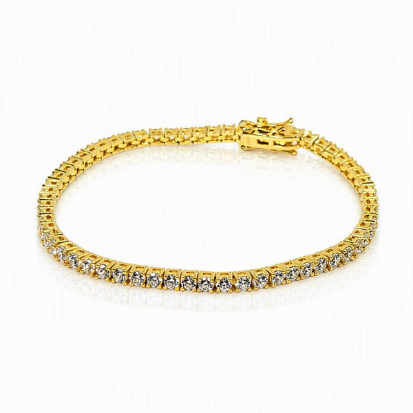 Radiant Gold 3mm CZ Tennis Bracelet - Leila Jewels