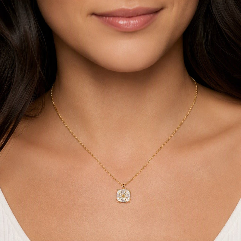 Starburst Cluster Pendant Necklace - Gold Vermeil - Leila Jewels