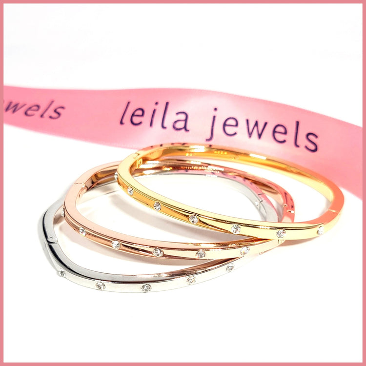 Skinny Studded Bangle - Leila Jewels