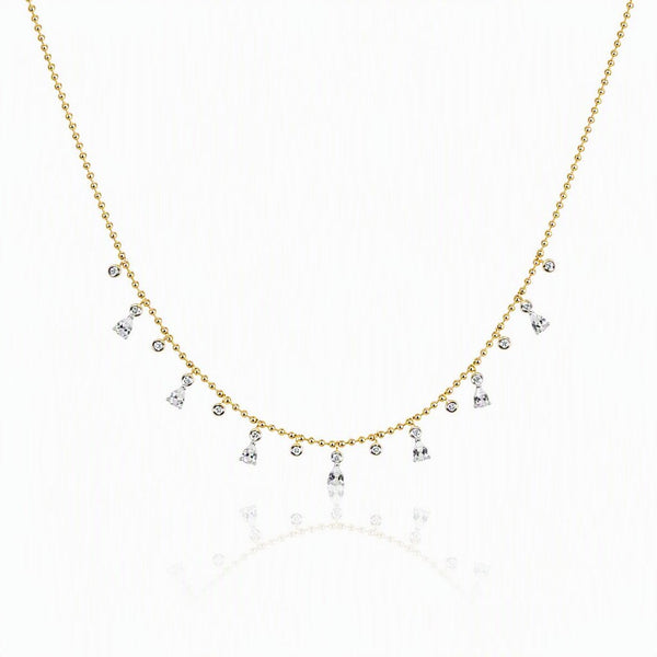 Golden Raindrop CZ Necklace - Leila Jewels