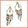 Handmade Beaded Chandelier Earrings - Turquoise Drop - Leila Jewels