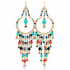 Handmade Beaded Chandelier Earrings - Turquoise Drop - Leila Jewels