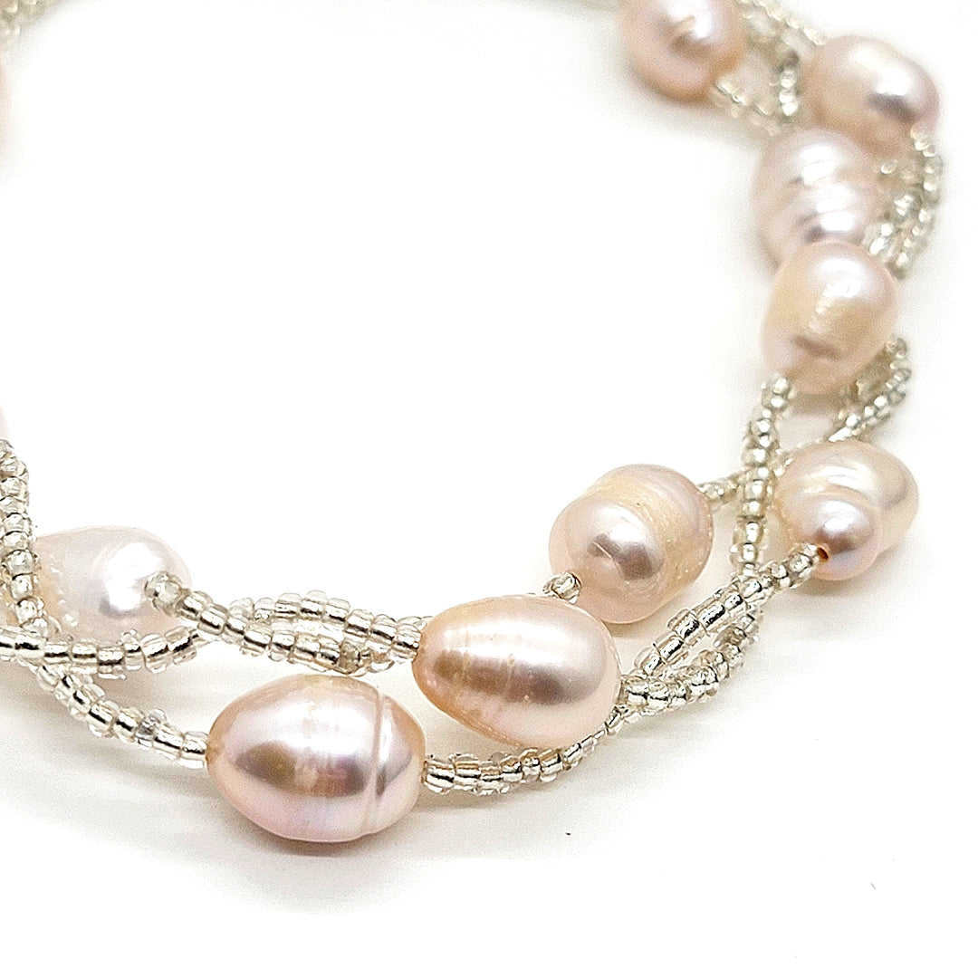 Woven Pearl Bracelet - Leila Jewels