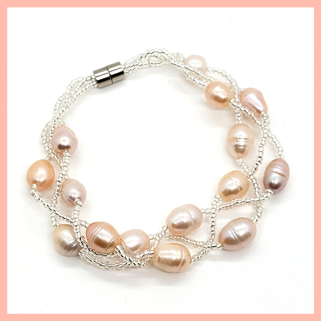 Woven Pearl Bracelet - Leila Jewels