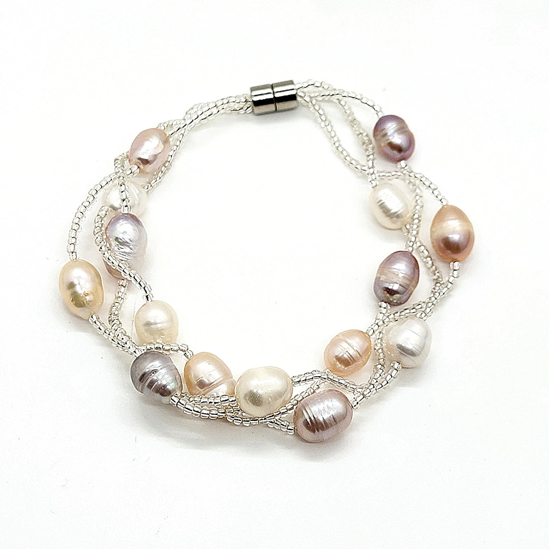 Woven Pearl Bracelet - Leila Jewels