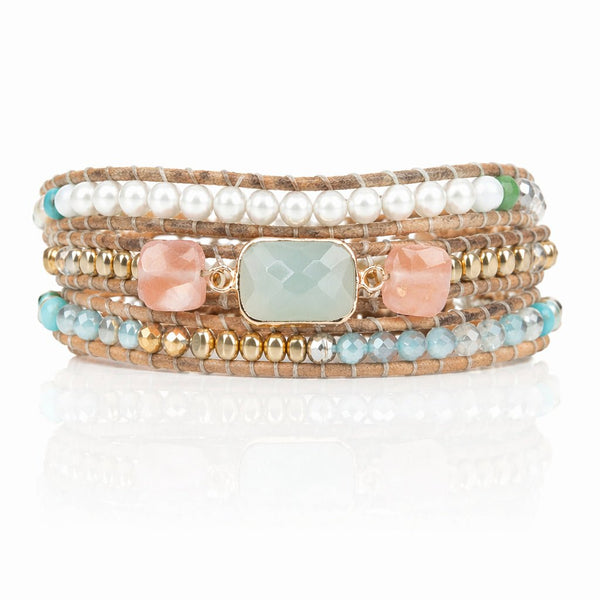 Wrap Bracelet with Gemstone Beads - Leila Jewels