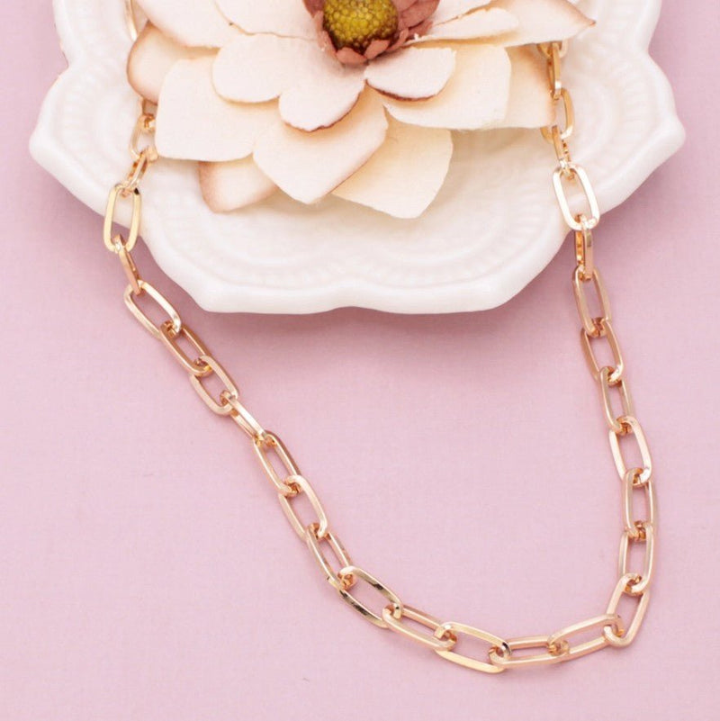 Simple Paperclip Links Necklace - Leila Jewels