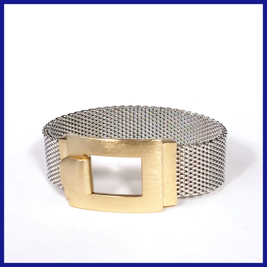 Wide Mesh Buckle Bracelet - Leila Jewels