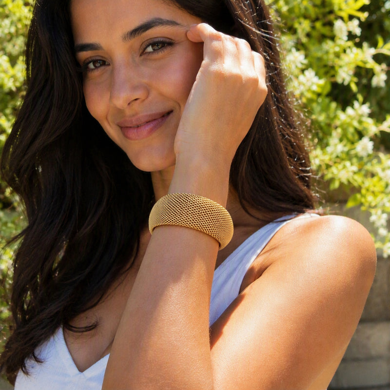 Wide Domed Mesh Bangle