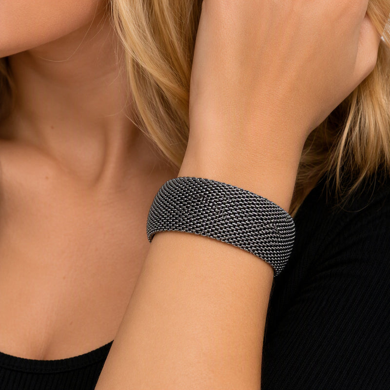 Wide Domed Mesh Bangle