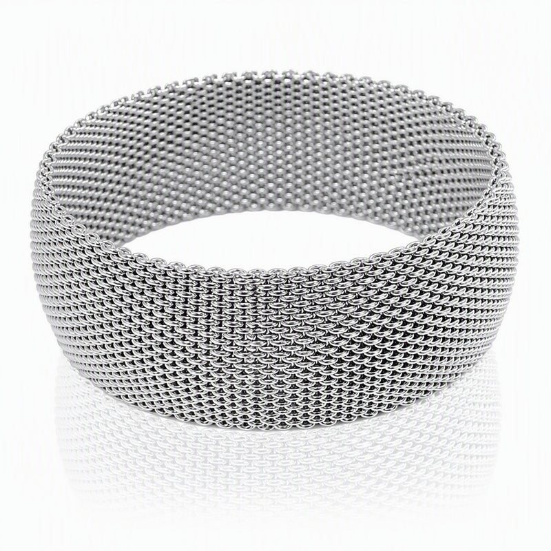 Wide Domed Mesh Bangle