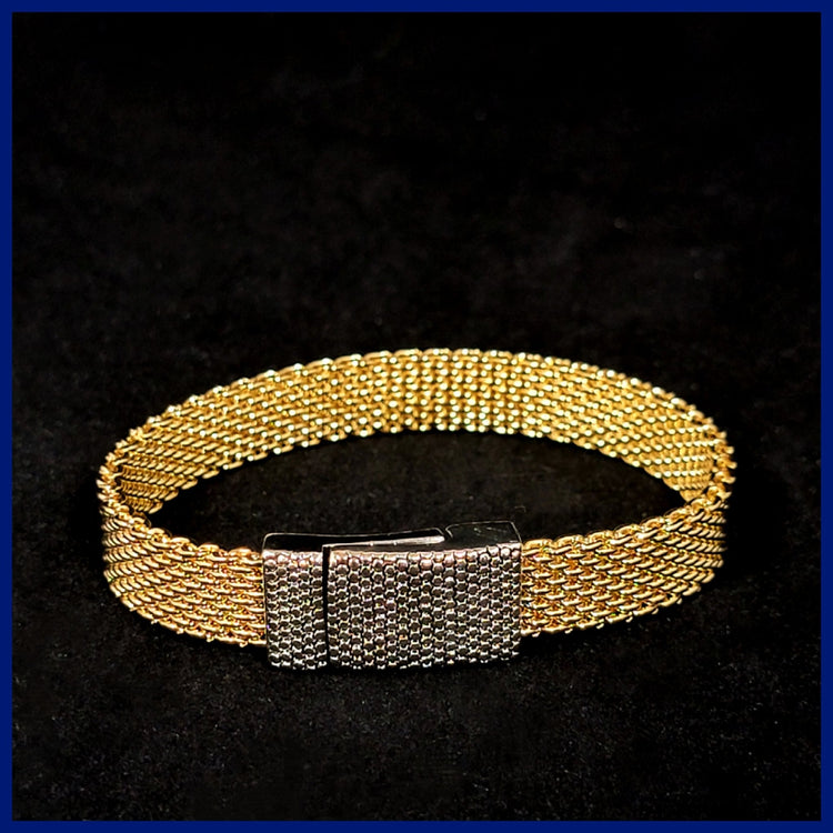 Two - Tone Mesh Bracelet - Leila Jewels