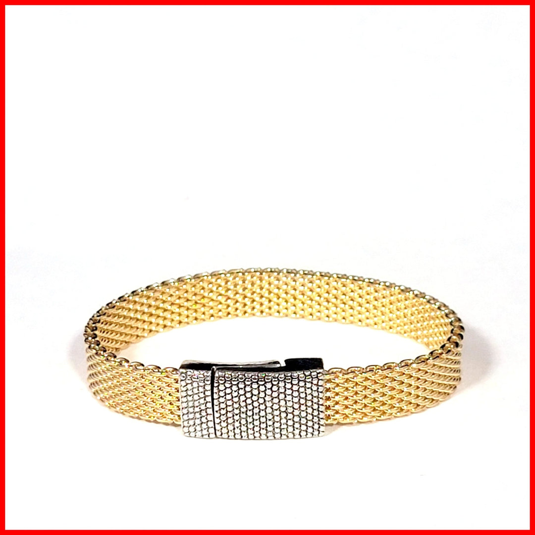 Two - Tone Mesh Bracelet - Leila Jewels