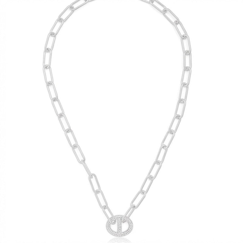 Pavé Mariner Link Necklace - Leila Jewels