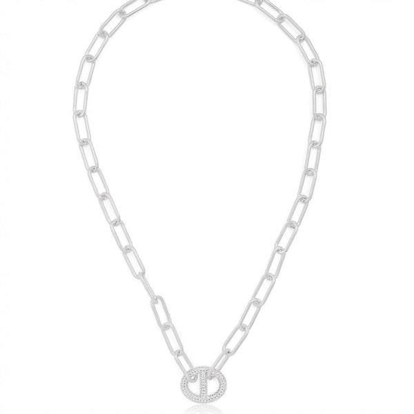 Pavé Mariner Link Necklace - Leila Jewels